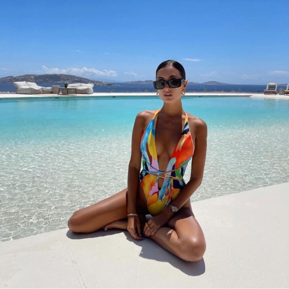 Multicolor Abstract One-Piece Swimsuit